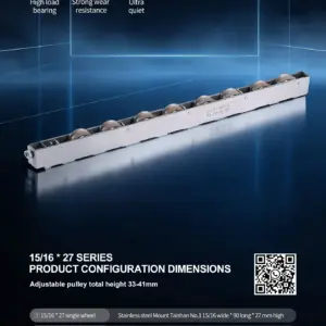 15/16*27 Mount Taishan No.1 Series Stainless Steel Multi-Wheel Roller Assembly