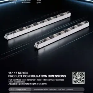 15*17 Mount Taishan No.1 Series Stainless Steel Multi-Wheel Roller Assembly